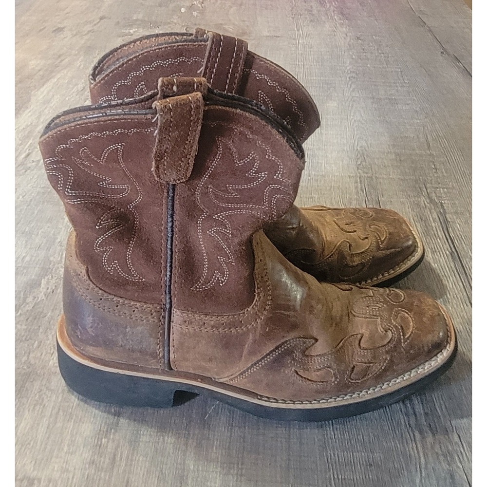 Ariat Fatbaby Kids Brown Leather Western Cowboy Boots 10005880 Size 2